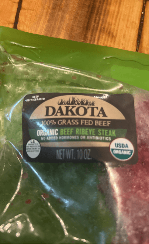 Dakota 100% Grass Fed Beef Organic Beef Ribeye Steak