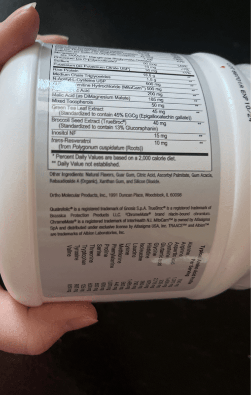 Ortho Molecular Mitocore Lemon Protein Blend