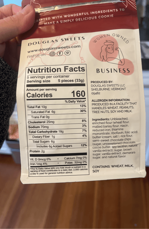 Douglas Sweets Scottish Shortbread Chocolate Chip Cookies
