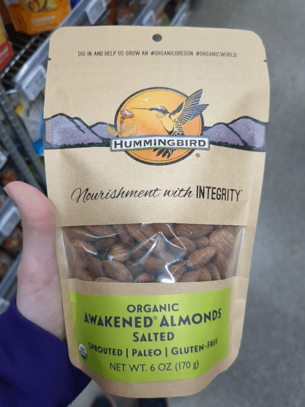 Hummingbird Organic Awakened Almonds Salted
