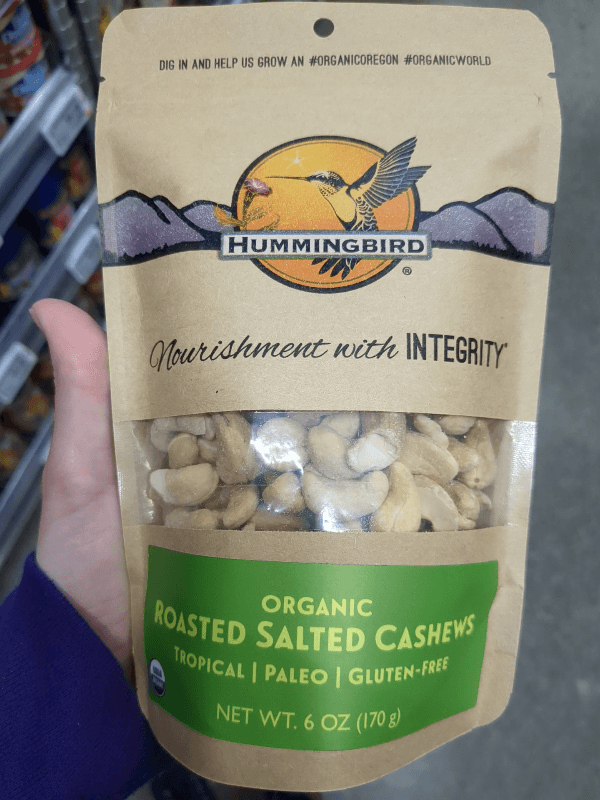 Hummingbird Organic Roasted Salted Cashews