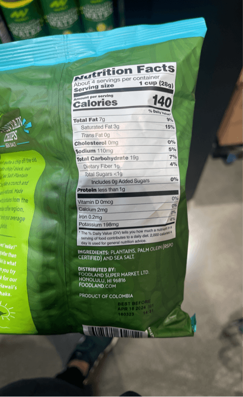 Maika'I Sea Salt Plantain Chips