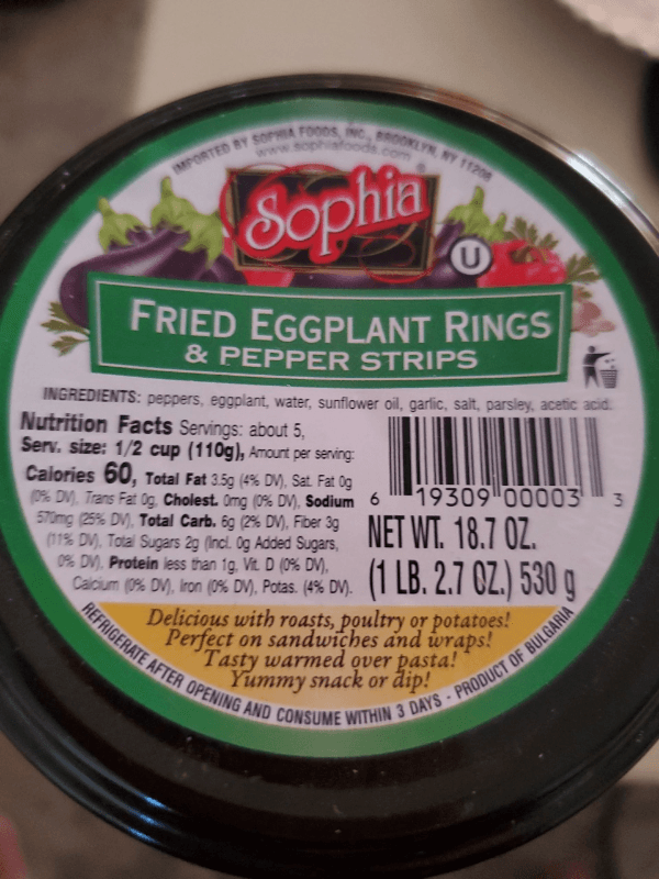 Sophia Fried Eggplant Rings & Pepper Strips