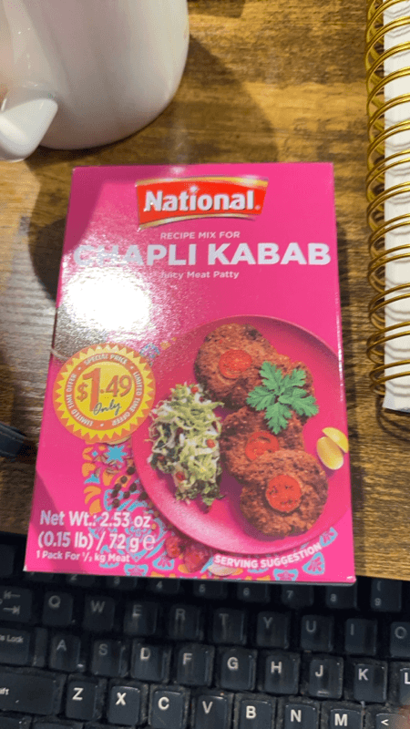 National Chapli Kabab Juicy Meat Patty Recipe Mix