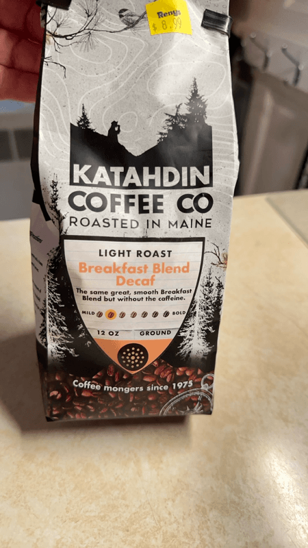 Katahdin Coffee Co Light Roast Breakfast Blend Decaf