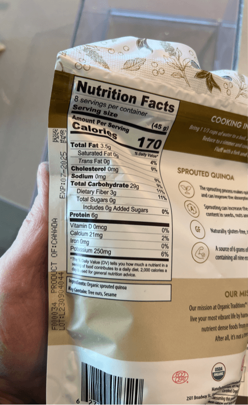 Organic Traditions Sprouted Quinoa