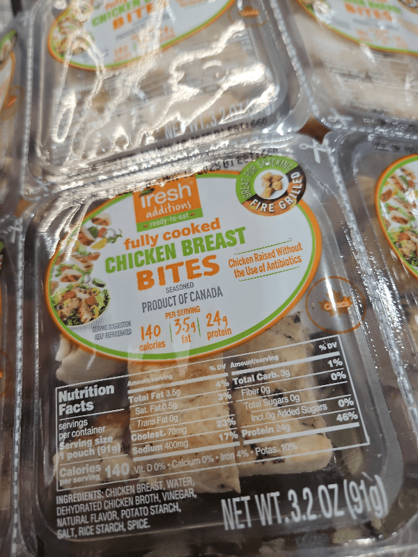 Fresh Additions Ready-To-Eat Fully Cooked Chicken Breast Bites
