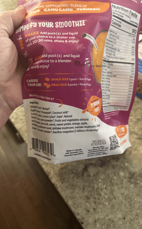 Blender Bites 1-Step Smoothie Daily Defen-C + 2 Billion Cfu Probiotics