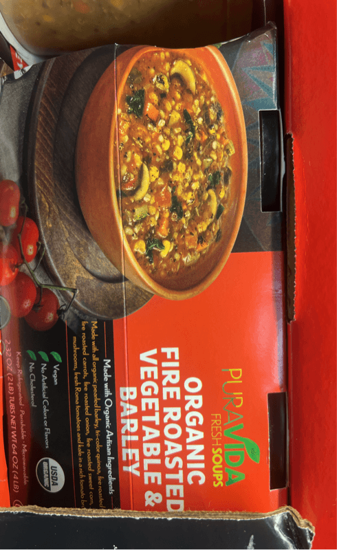 Puravida Fresh Soups Organic Fire Roasted Vegetable & Barley Soup