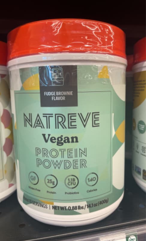 Natreve Vegan Protein Powder Fudge Brownie Flavor