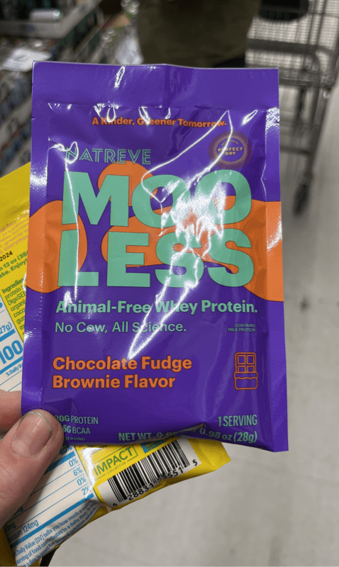 Natreve Moo Less Chocolate Fudge Brownie Flavor Animal-Free Whey Protein