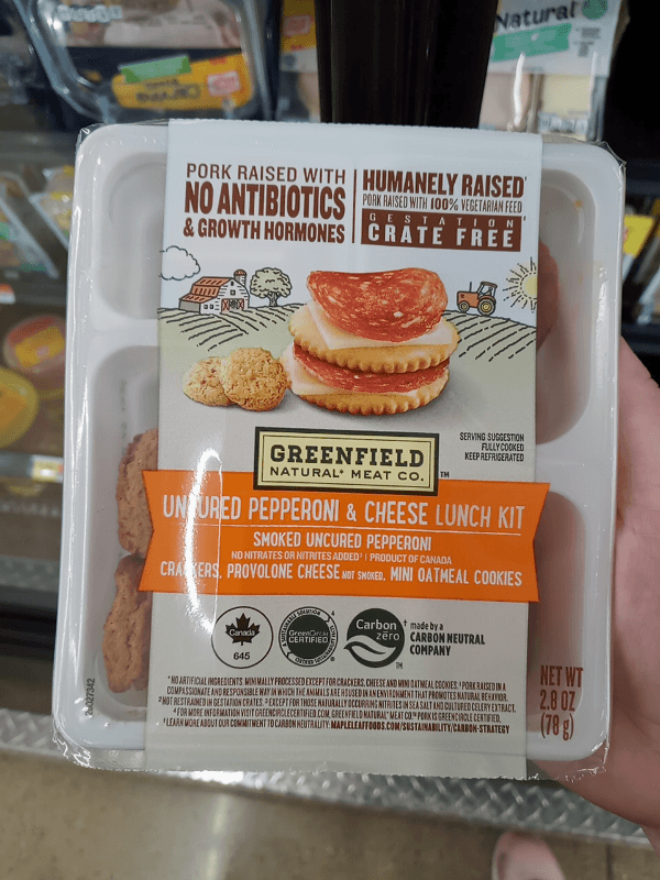 Greenfield Natural Meat Co. Uncured Pepperoni & Cheese Lunch Kit