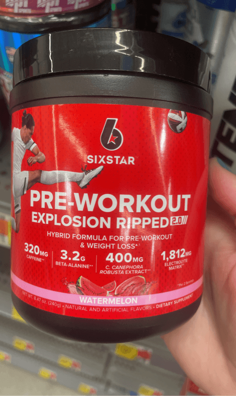 Sixstar Pre-Workout Explosion Ripped 2.0 Hybrid Formula For Pre-Workout & Weight Loss Watermelon