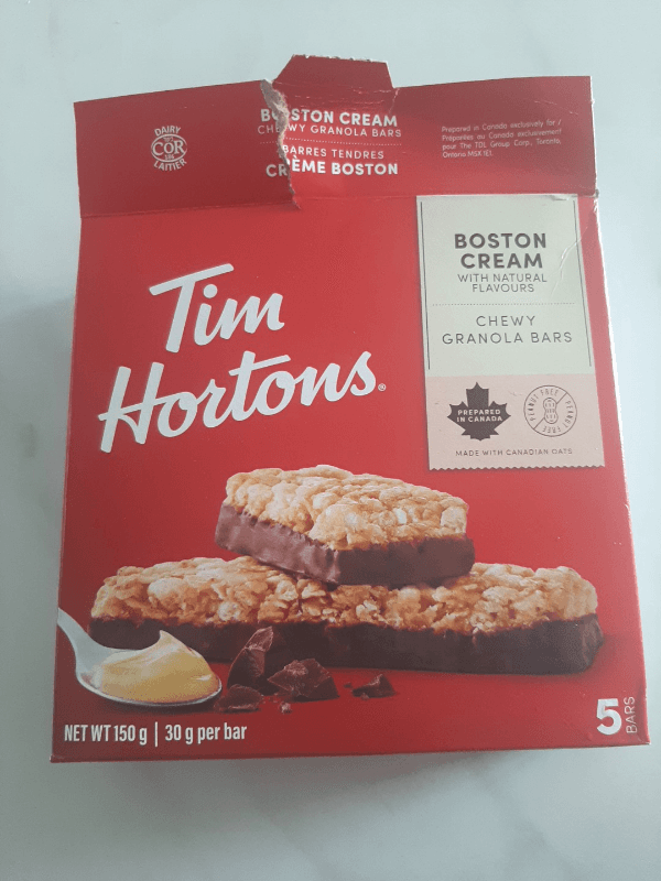 Tim Hortons Boston Cream Chewy Granola Bars