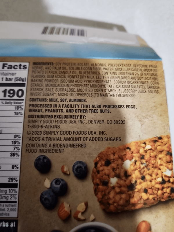 Atkins Blueberry Soft Baked Energy Bar