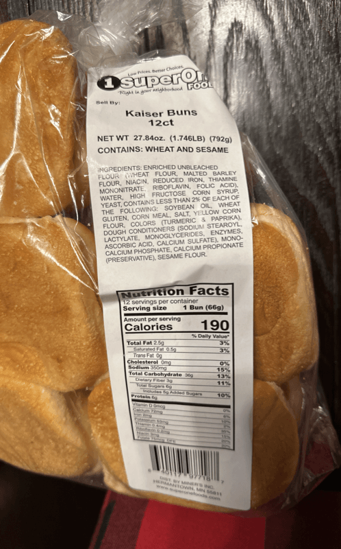 1Super One Foods Kaiser Buns