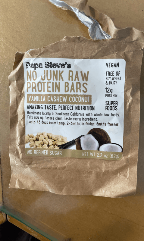 Papa Steve'S No Junk Raw Protein Bars Vanilla Cashew Coconut
