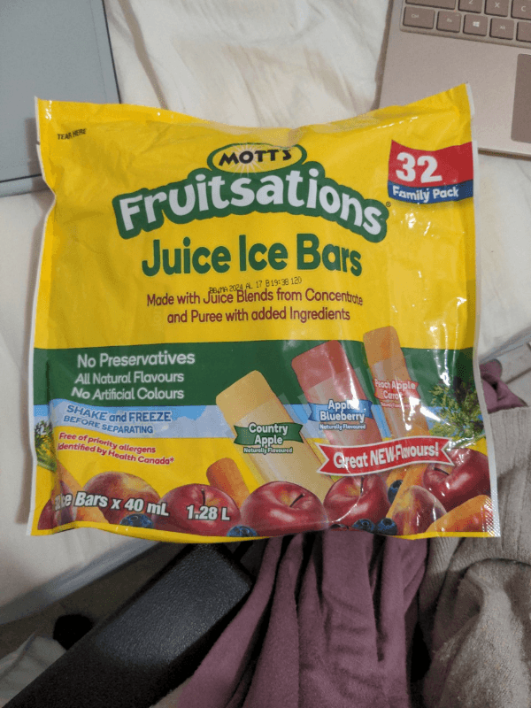 Mott'S Fruitsations Juice Ice Bars