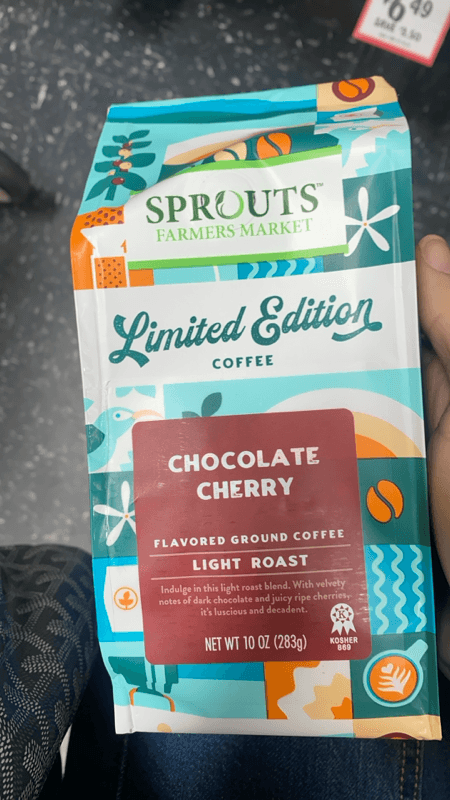 Sprouts Farmers Market Limited Edition Coffee Chocolate Cherry Flavored Ground Coffee Light Roast
