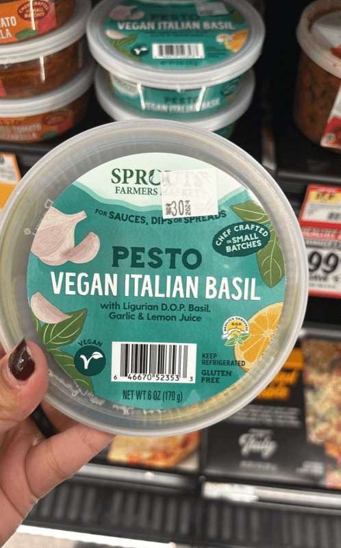 Sprouts Farmers Market Pesto Vegan Italian Basil (For Sauces, Dips Or Spreads