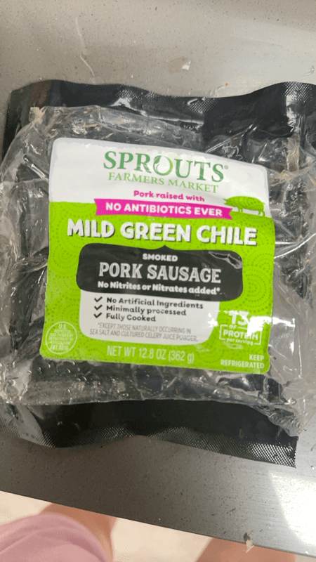 Sprouts Farmers Market Mild Green Chile Smoked Pork Sausage