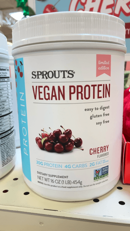 Sprouts Vegan Protein Cherry Flavored Dietary Supplement