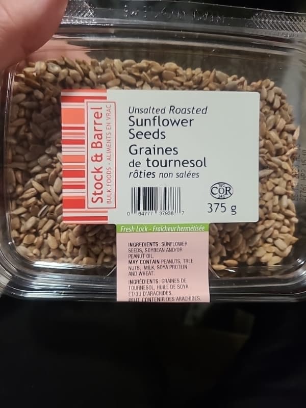Stock & Barrel Unsalted Roasted Sunflower Seeds
