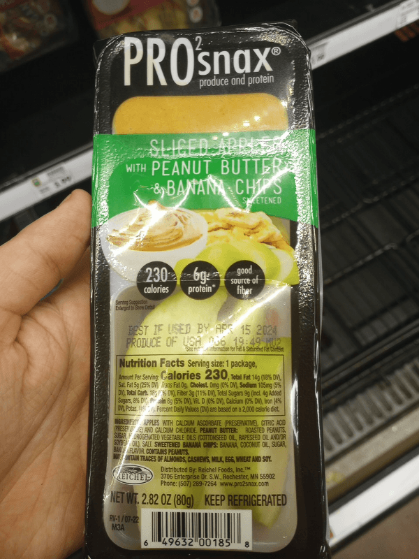 Pro2Snax Sliced Apples With Peanut Butter & Banana Chips - Sweetened