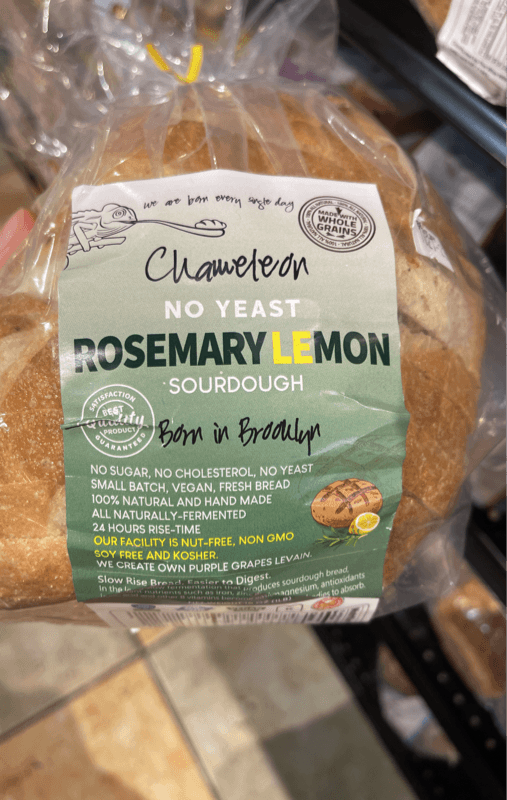Chameleon No Yeast Rosemary Lemon Sourdough