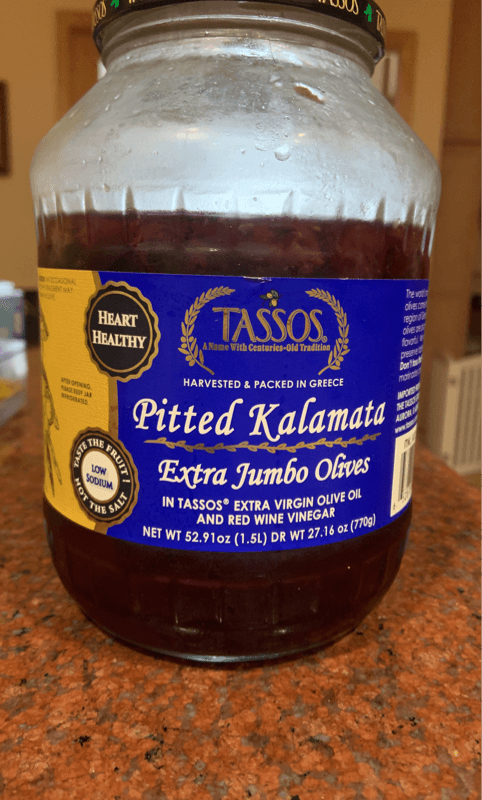 Tassos Pitted Kalamata Extra Jumbo Olives