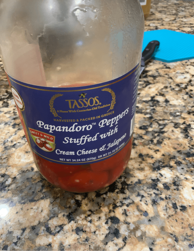 Tassos Papandoro Peppers Stuffed With Cream Cheese & Jalapeno