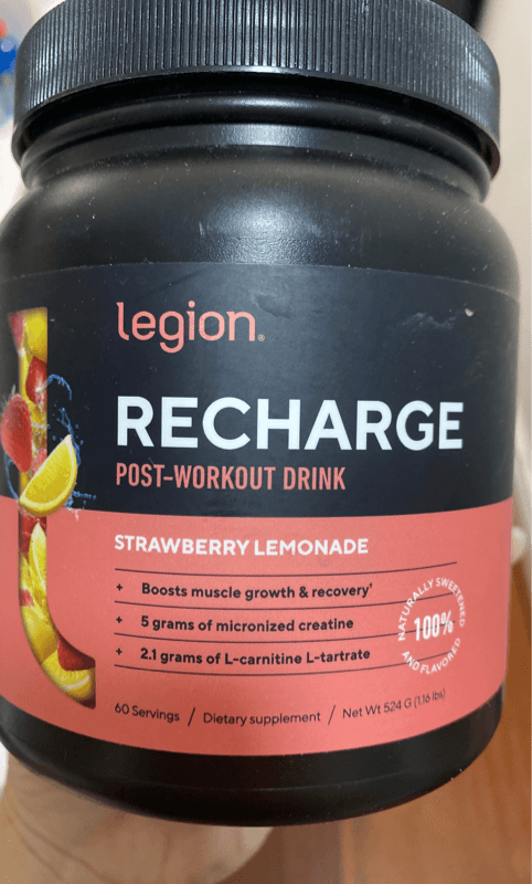 Legion Recharge Post-Workout Drink Strawberry Lemonade