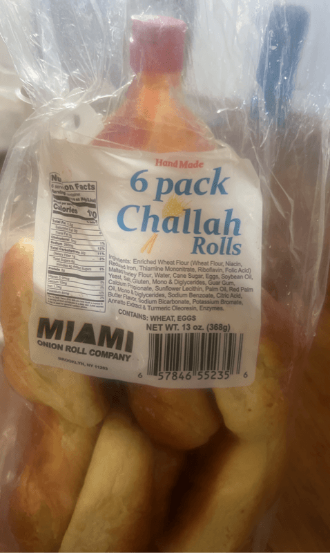Miami Onion Roll Company Hand Made Challah Rolls