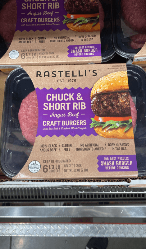 Rastelli'S Chuck & Short Rib Angus Beef Craft Burgers
