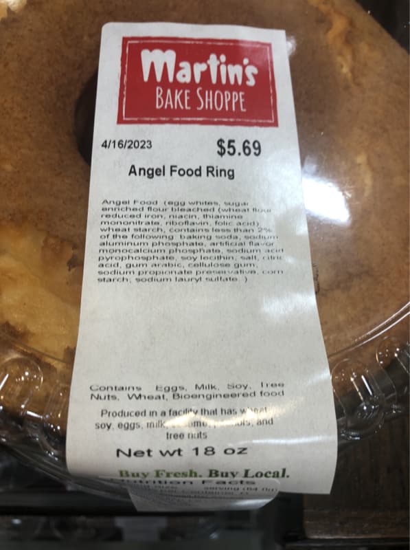 Martin'S Bake Shoppe Angel Food Ring