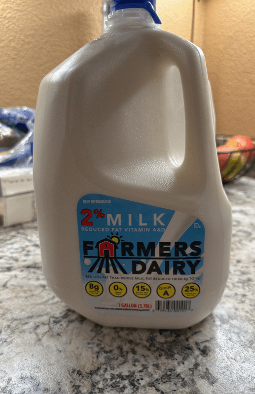 Farmers Dairy Reduced Fat 2% Milk Vitamin A & D 1 Gallon