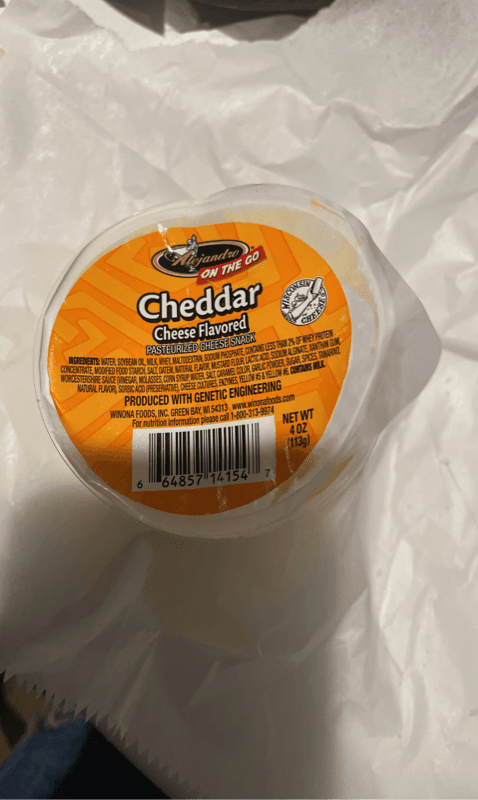 Alejandro On The Go Cheddar Cheese Flavored Pasteurized Cheese Snack