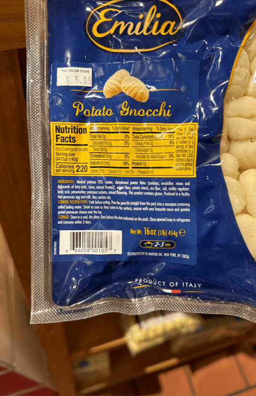 Emilia Potato Gnocchi