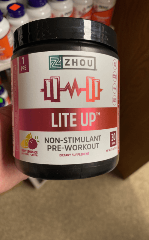 Zhou Lite Up Non-Stimulant Pre-Workout Berry Lemonade