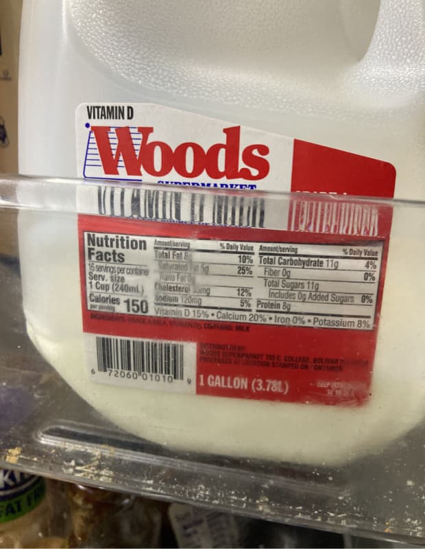 Woods Supermarket Vitamin D Milk