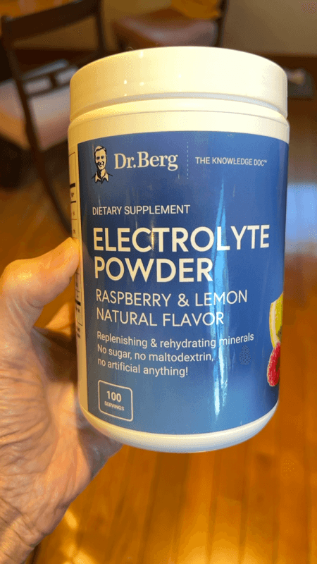 Dr. Berg Electrolyte Powder Raspberry & Lemon Natural Flavor Dietary Supplement