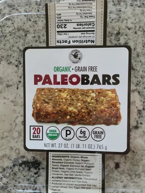 Universal Bakery Organic Grain Free Paleo Bars