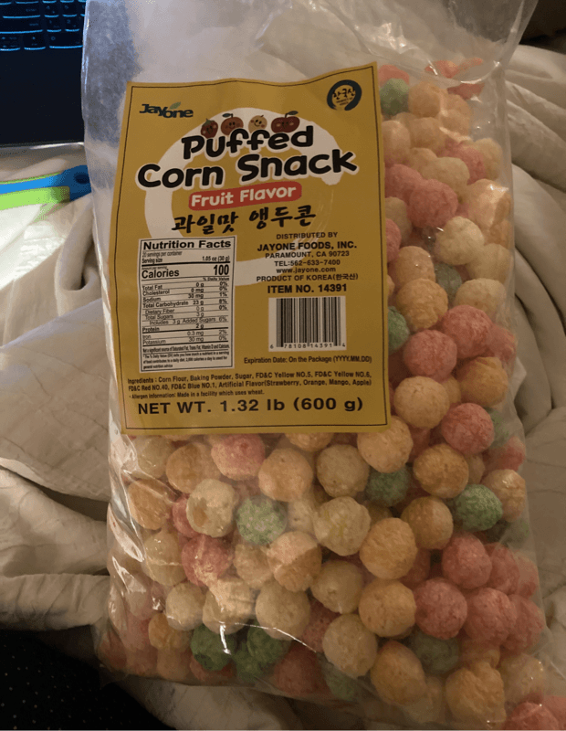 Jayone Fruit Flavor Puffed Corn Snack