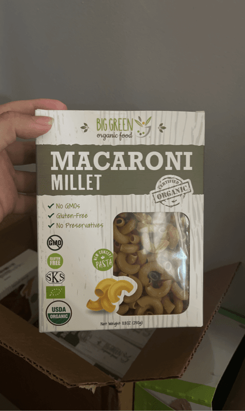 Big Green Organic Food Macaroni Millet