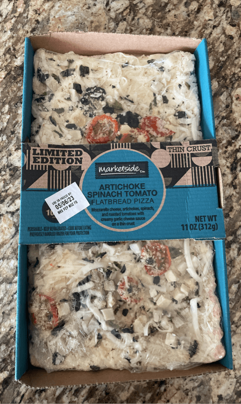 Marketside Artichoke Spinach Tomato Flatbread Pizza