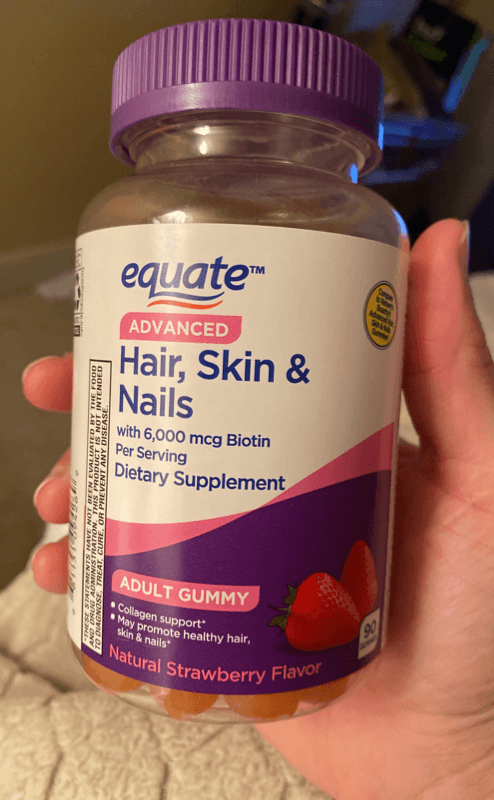 Equate Advanced Hair, Skin & Nails Strawberry Flavor Adult Gummy Dietary Supplement