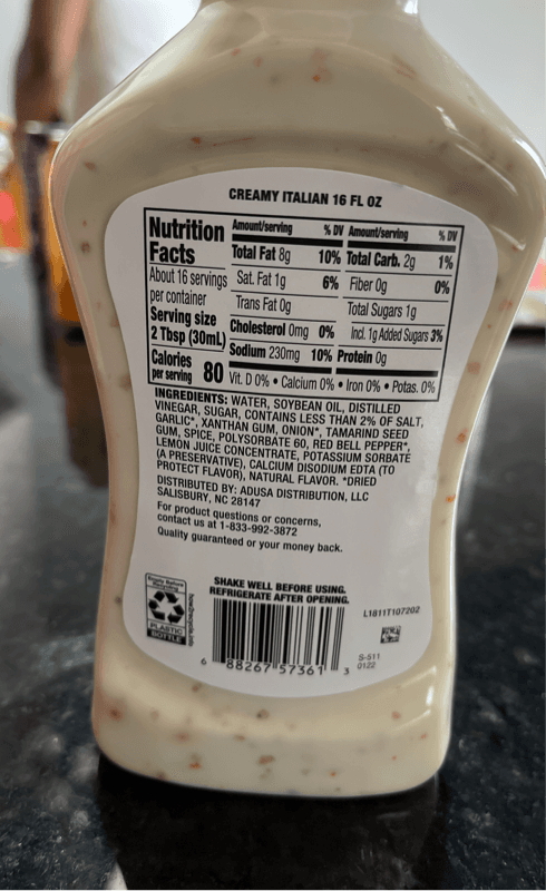 Giant Creamy Italian Salad Dressing