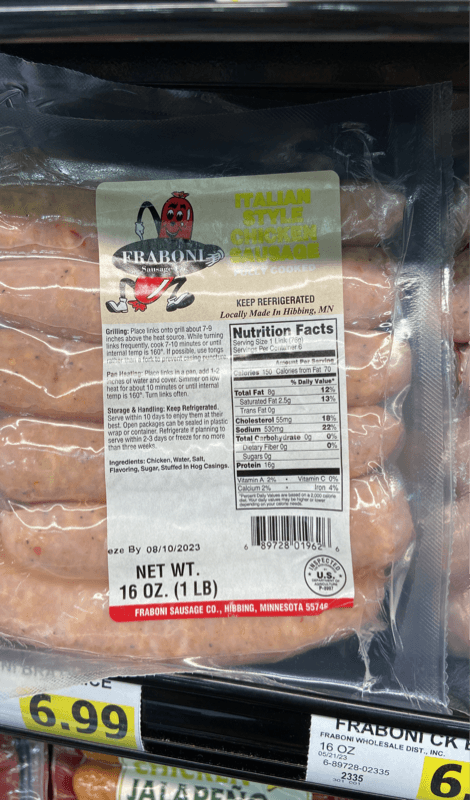 Fraboni Italian Style Chicken Sausage