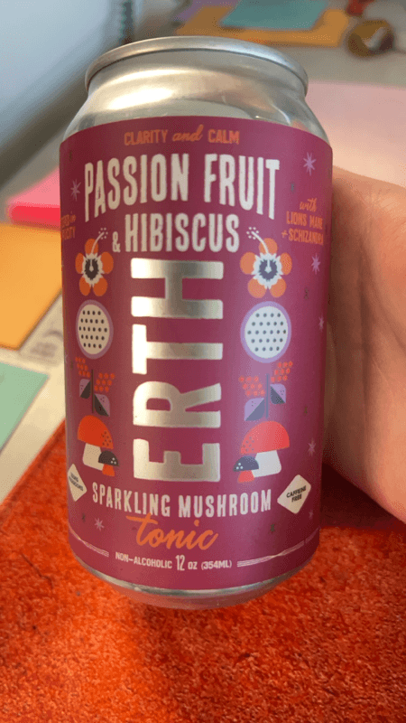 Erth Passion Fruit Hibiscus Sparkling Mushroom Tonic