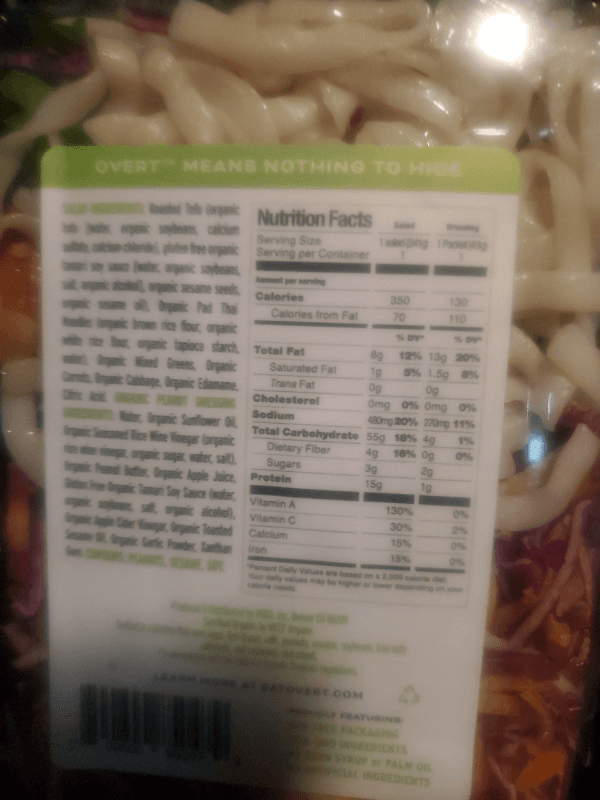 Overt Organic Sesame Tofu Salad